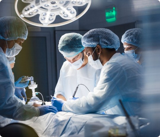 Group of locum tenens providers performing surgery