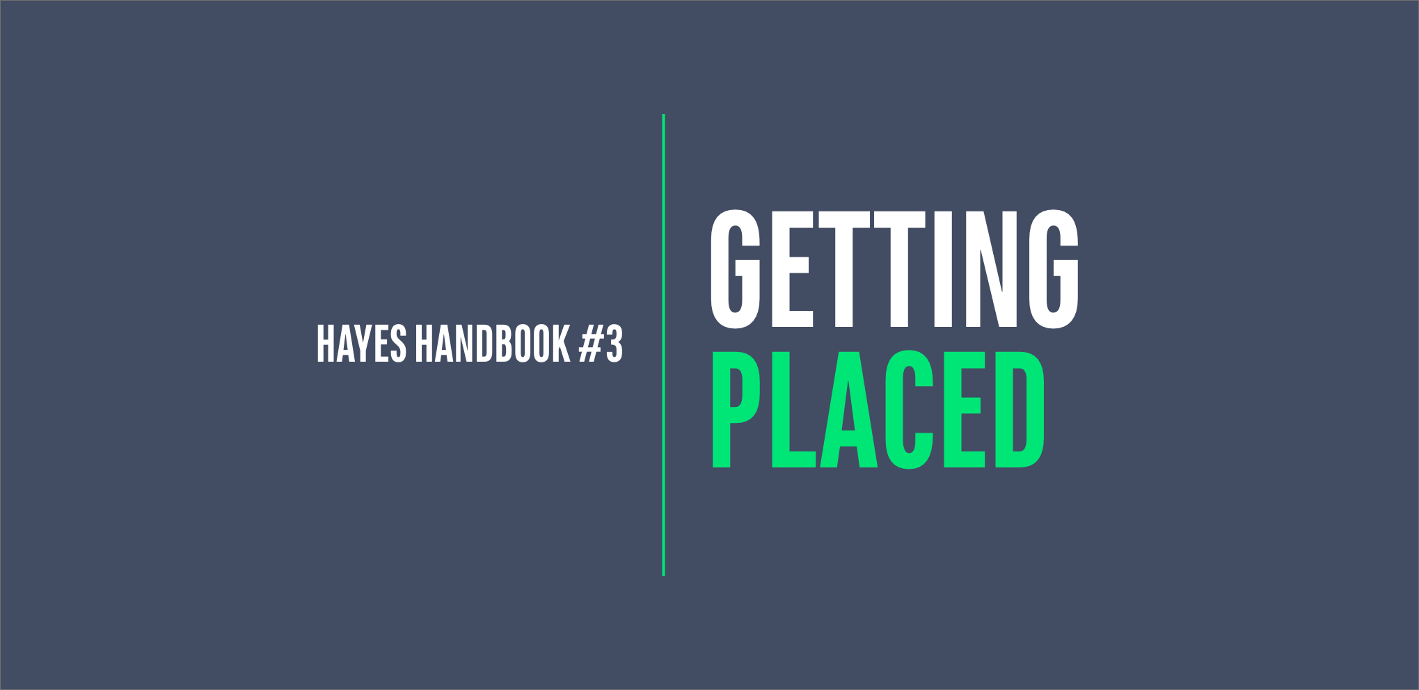 Hayes Handbook Getting Placed Hayes Locums